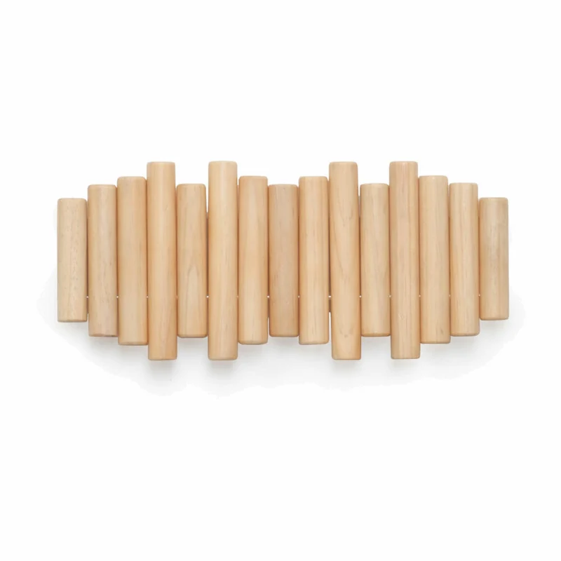 Umbra PICKET RAIL Wandhaken, Wandgaderobe, Gaderobe, Haken, Kleiderhaken, Kiefernholz, Natur, 1011471-390