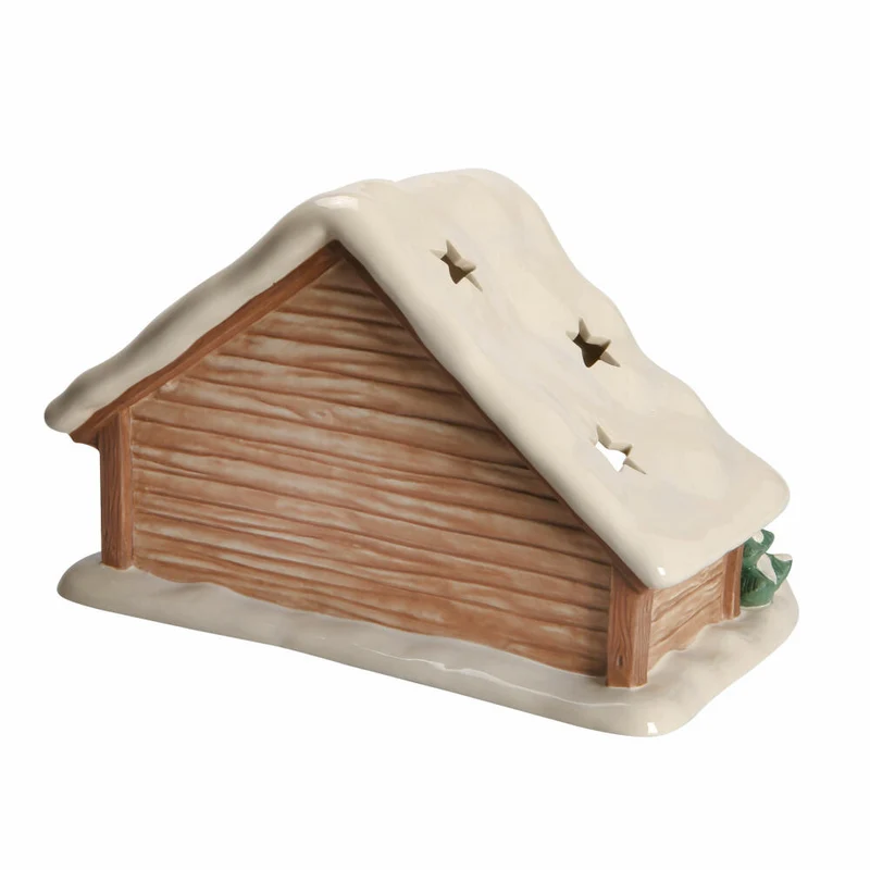 Goebel Krippe Krippenstall mit Schnee, Weihnachtsdeko, Steingut, Bunt, 24 cm, 41661041