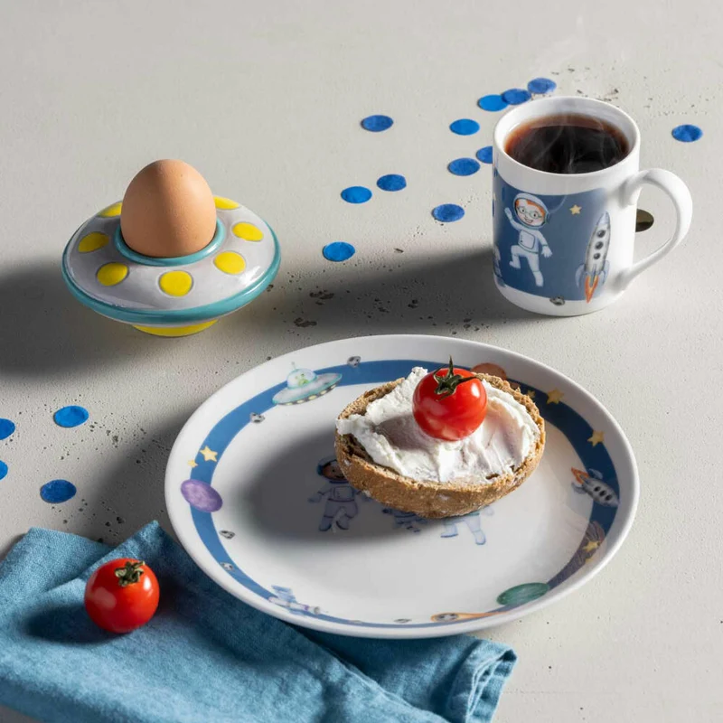 Leonardo Eierbecher Bambini Avventura Ufo, Frühstücks-Ei-Becher, Keramik, Mehrfarbig, 077405