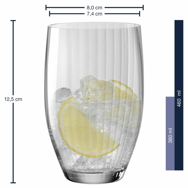 Leonardo Trinkglas Poesia, Wasserglas, Saftglas, Glas, Kristallglas, Grau, 460 ml, 022383