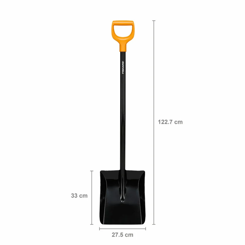 Fiskars Betonschaufel Solid Plus, Schippe, Borstahl, Stahl, Kunststoff, Schwarz, Orange, 122 cm, 1067518