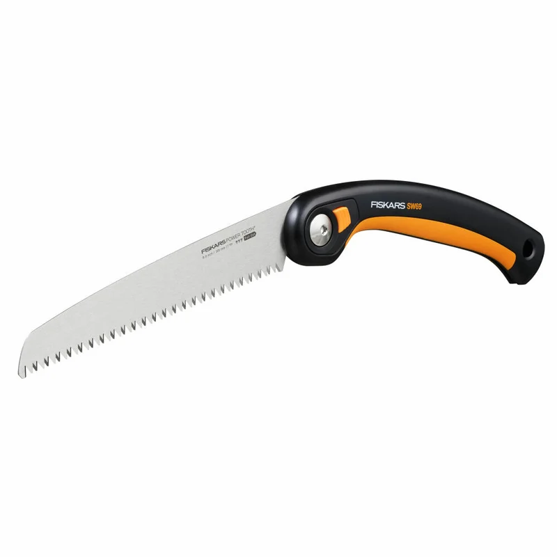 Fiskars Klappsäge Plus SW69, Handsäge, Stahl, Kunststoff, Schwarz, Orange, 1067553