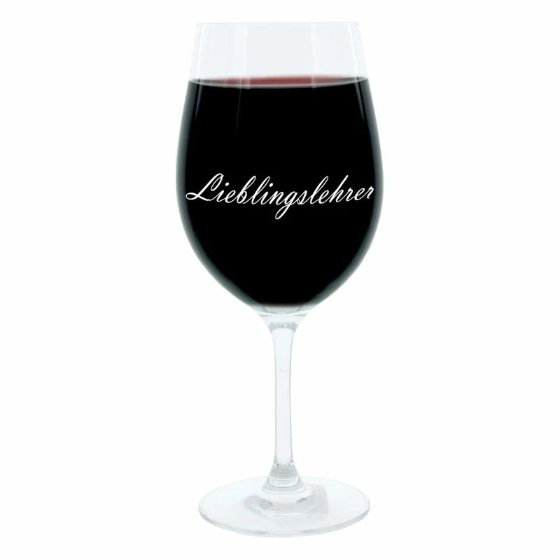 Leonardo Weinglas 400 ml, Motivglas, Lieblingslehrer, Geschenk, Stimmungsglas mit Gravur, Moodglas, 22 cm