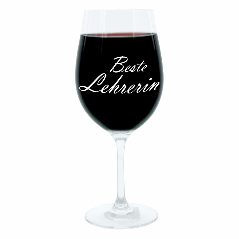 Leonardo Weinglas 400 ml, Motivglas, Beste Lehrerin, Geschenk, Stimmungsglas mit Gravur, Moodglas, 22 cm