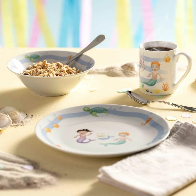 Leonardo Kindergeschirr Bambini Avventura Meer 3-tlg., Porzellan, Mehrfarbig, 022803