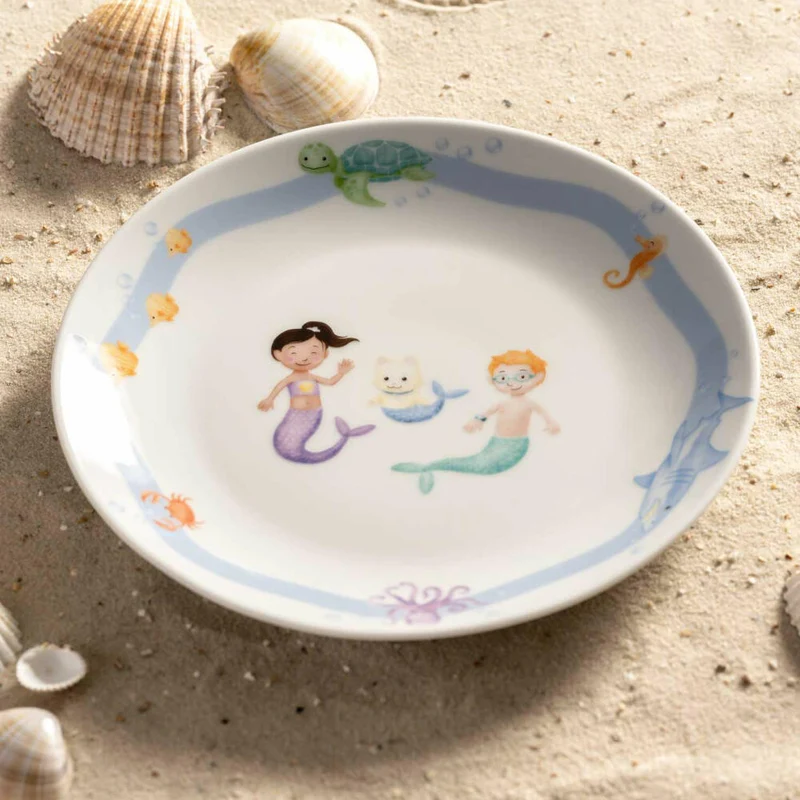 Leonardo Kindergeschirr Bambini Avventura Meer 3-tlg., Porzellan, Mehrfarbig, 022803