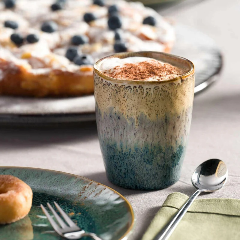 Leonardo Becher Matera, Tasse, Keramik, Beige, Anthrazit, Blau, 300 ml, 022819