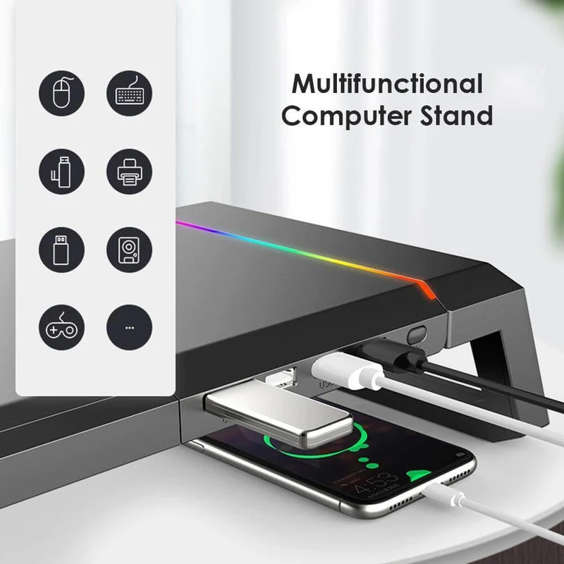 Universal Computer Stand Riser Data Transfer Desk Organizer