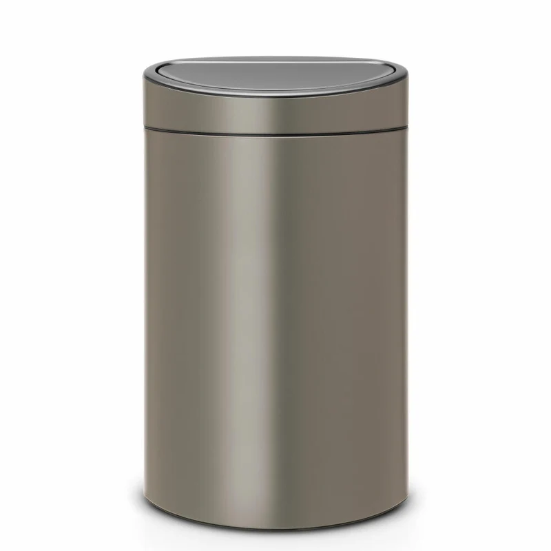 Brabantia Mülleimer Touch Bin New, Abfalleimer, Müllbehälter, Stahl, Platinum, 40 L, 114908