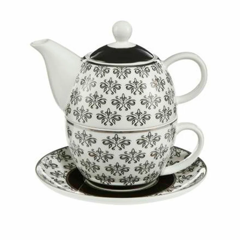 Goebel Diamonds - Tea for One Chateau Black and White schwarz-weiß New Bone China 27050661