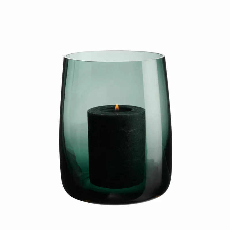 ASA Selection Vasen-Windlicht Ajana, Dekovase, Kerzenhalter, Glas, Grün, 18 cm, 88022009