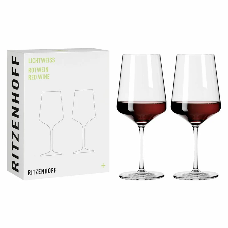 Ritzenhoff Rotweinglas 2er-Set Lichtweiss Julie 001, Nadine Niggemeier, Kristallglas, 540 ml, 6111005