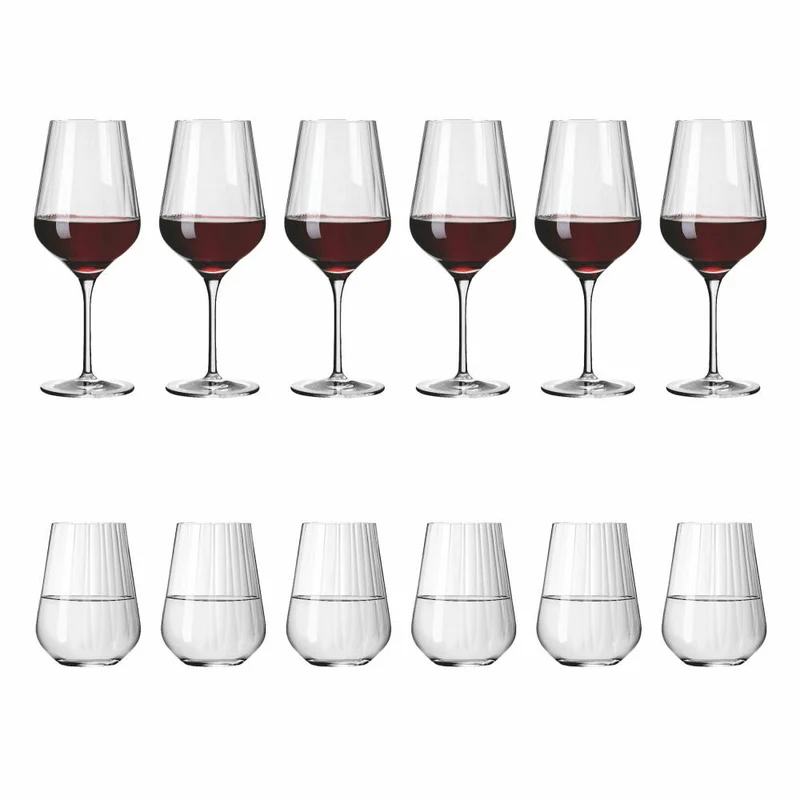 Ritzenhoff Rotwein- Und Wasserglas-Set 12-tlg. Sternschliff 001, Kristallglas, 570 ml, 6111009