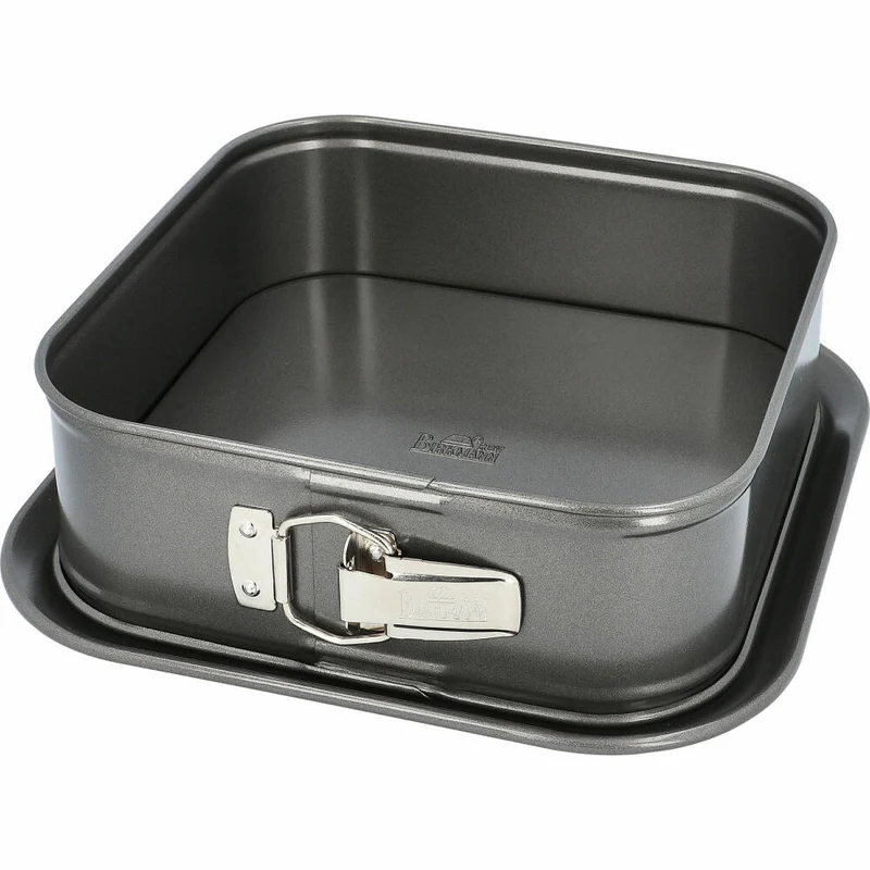 Birkmann Easy Baking Springform Quadratisch, Backform, Kuchenbackform, Kuchenform, Karbonstahl, 24 x 24 cm, 881709