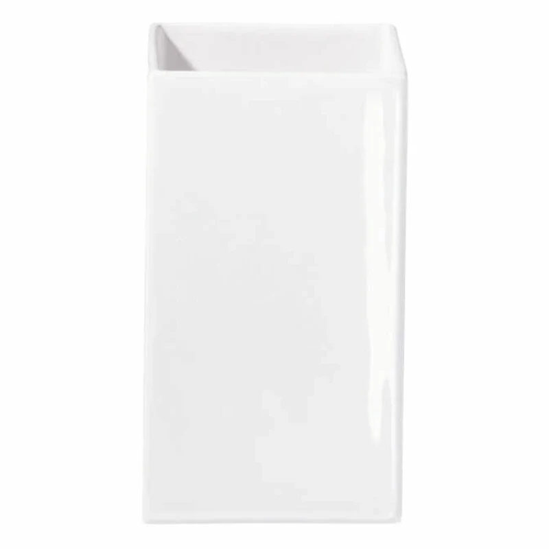 ASA Selection Quadro Vase, Blumenvase, Blumen Dekoration, Keramikvase, Keramik, Weiß, 16 cm, 4607005