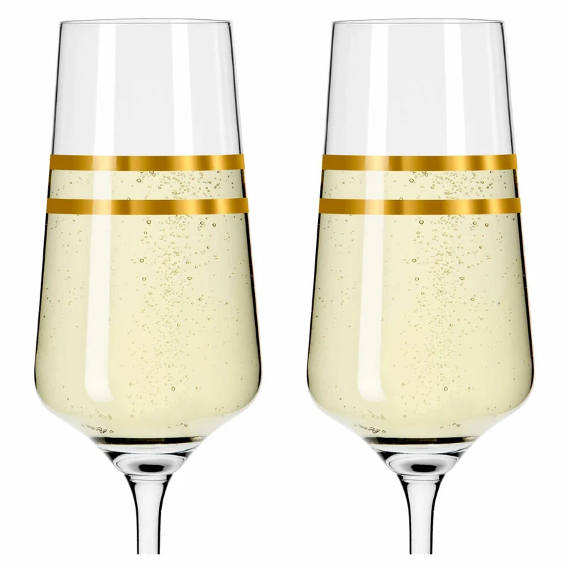 Ritzenhoff Champagnerglas 2er-Set Celebration Deluxe 001, Sonja Eikler, Kristallglas, 233 ml, 6141004