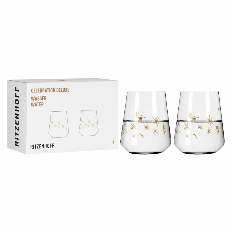 Ritzenhoff Wasserglas 2er-Set Celebration Deluxe 003, Romi Bohnenberg, Kristallglas, 510 ml, 6141013