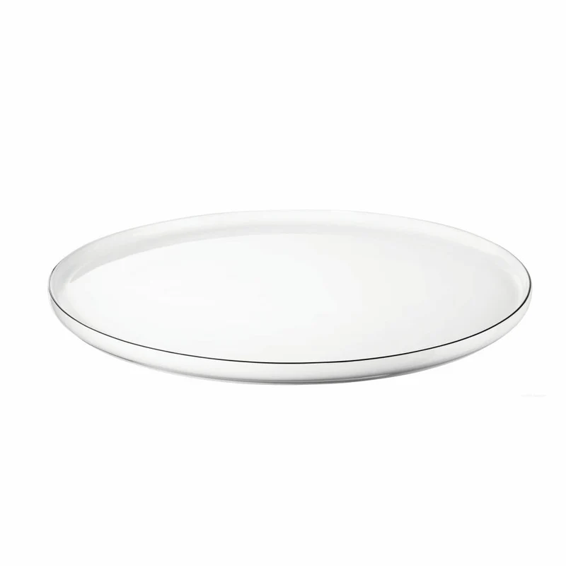 ASA Selection Ocoligne Teller mit Schwarzem Rand, Teller mit Schwarzem Rand, Porzellan, Beige, 32 cm, 2034113