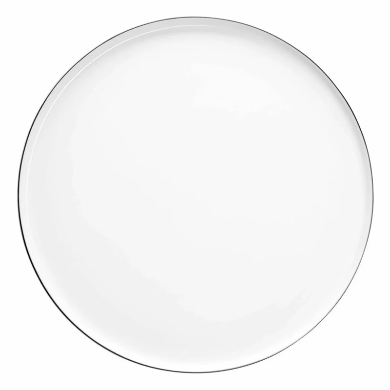 ASA Selection Ocoligne Teller mit Schwarzem Rand, Teller mit Schwarzem Rand, Porzellan, Beige, 32 cm, 2034113