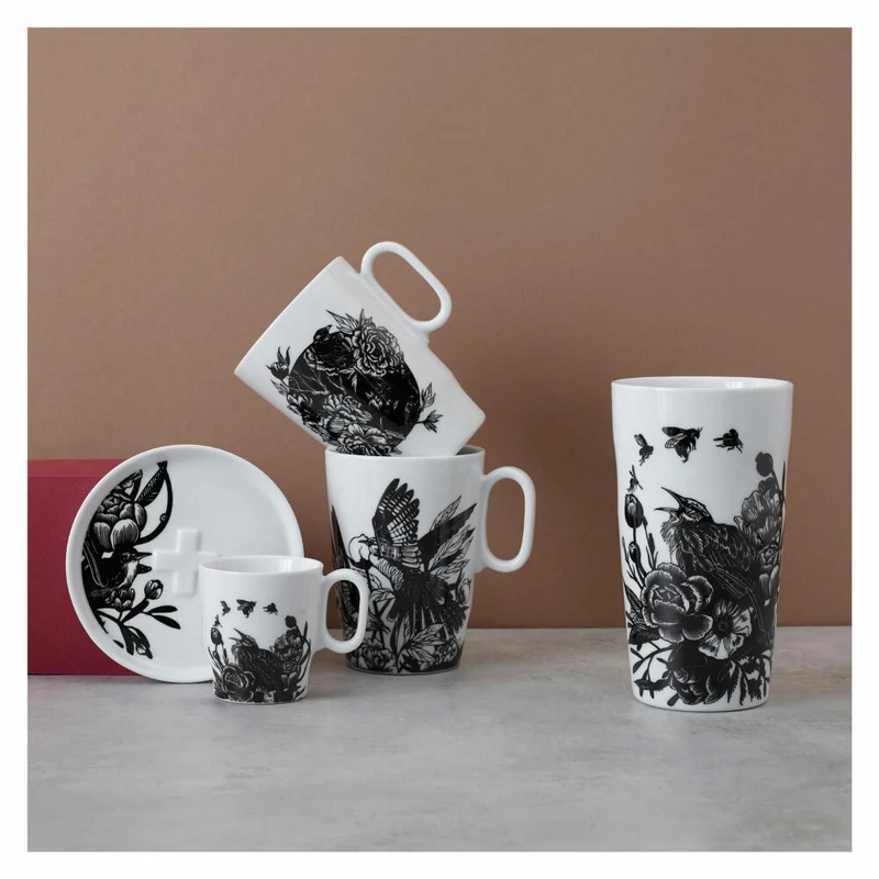 Ritzenhoff Espresso-Tasse mit Untertasse Genussklasse 001, Karin Rytter, Porzellan, 97 ml, 3721001