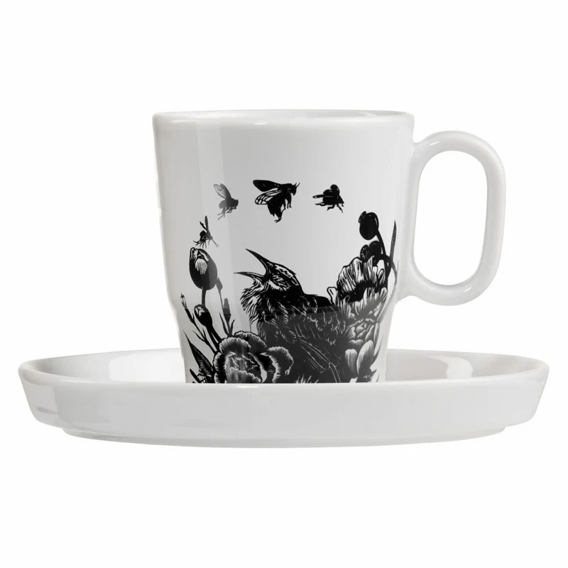 Ritzenhoff Espresso-Tasse mit Untertasse Genussklasse 001, Karin Rytter, Porzellan, 97 ml, 3721001