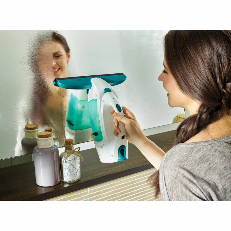 Leifheit Fenstersauger Dry&Clean 4-tlg., Fensterreiniger, Akku Fensterputzer, mit Absaugdüse, 51016