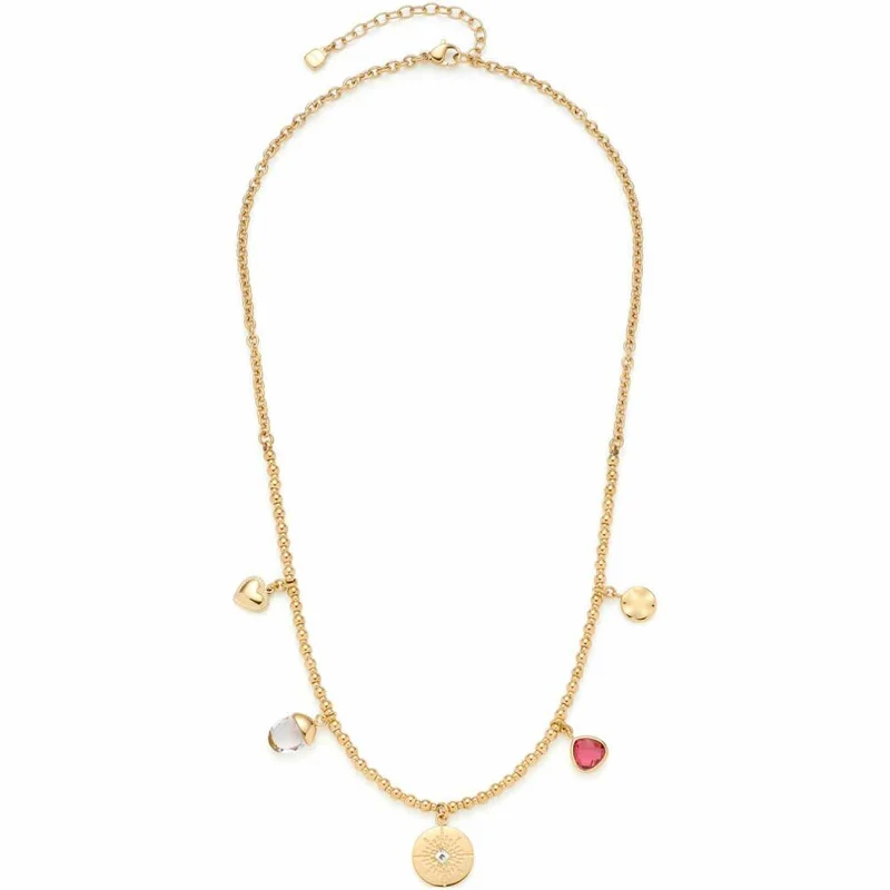 Leonardo Jewels Halskette Giselle, Kette, Schmuck, Edelstahlkette, Edelstahl IP Gold, Glas, 023214