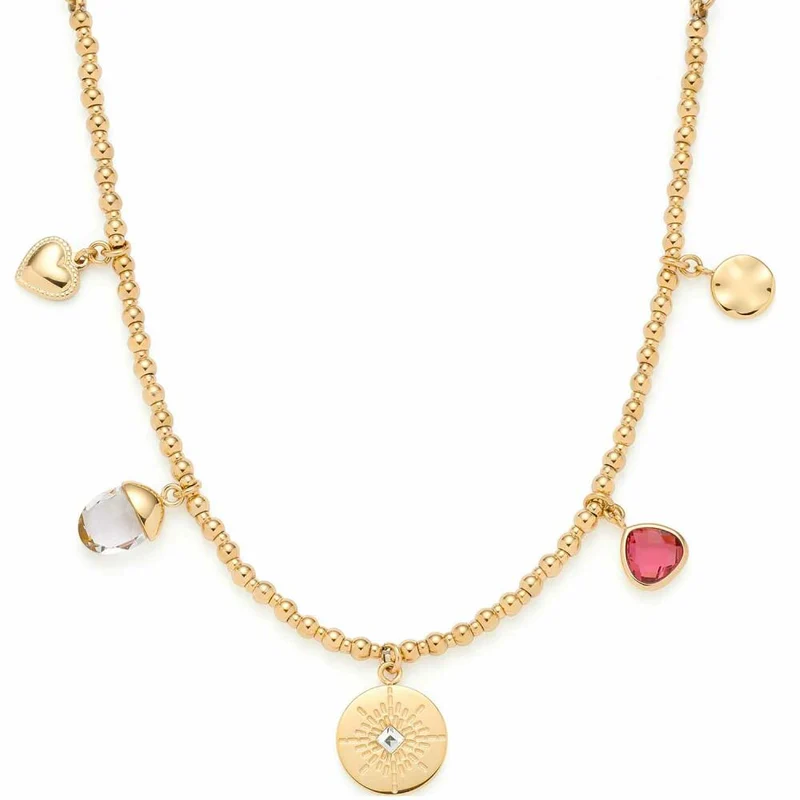 Leonardo Jewels Halskette Giselle, Kette, Schmuck, Edelstahlkette, Edelstahl IP Gold, Glas, 023214