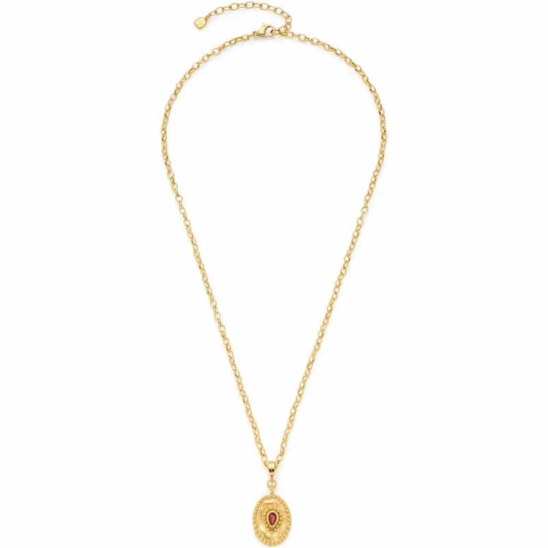 Leonardo Jewels Halskette Rubi, Kette, Schmuck, Edelstahlkette, Edelstahl IP Gold, Glas, 023216