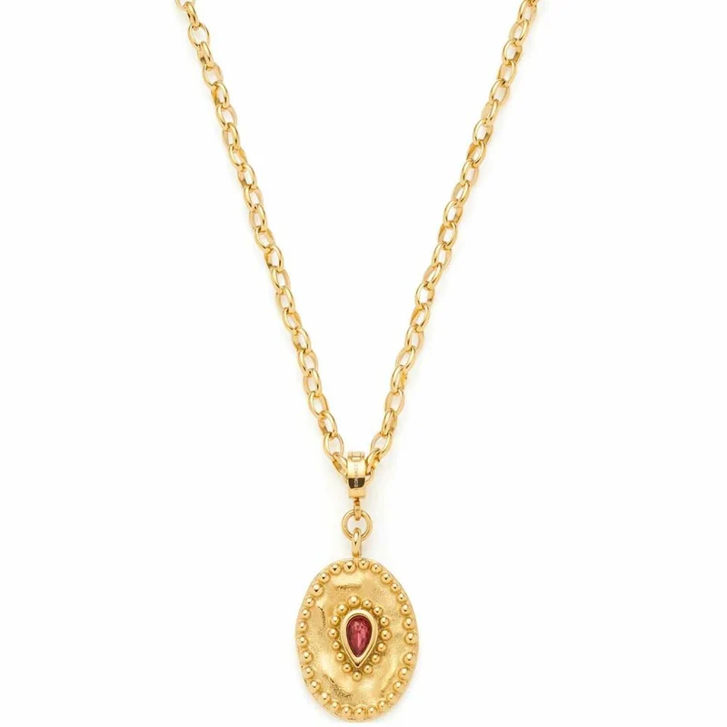 Leonardo Jewels Halskette Rubi, Kette, Schmuck, Edelstahlkette, Edelstahl IP Gold, Glas, 023216