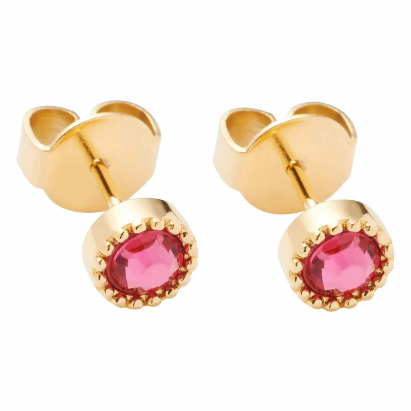 Leonardo Jewels Ohrstecker Anka, 2er Set, Ohrring, Ohrschmuck, Edelstahl IP Gold, Preciosa Kristall, Rot, 023233