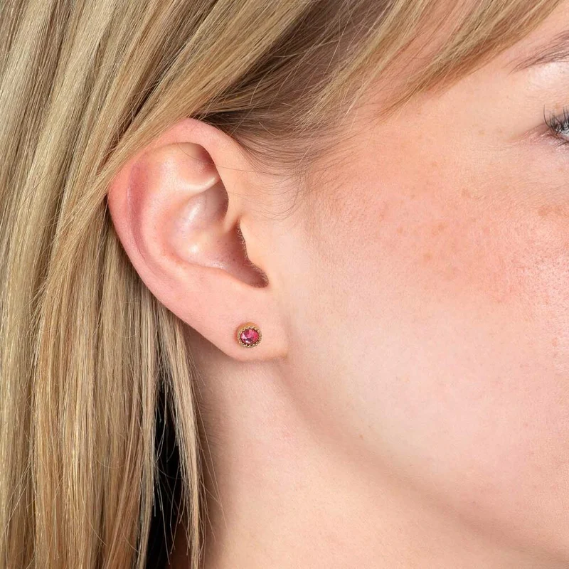 Leonardo Jewels Ohrstecker Anka, 2er Set, Ohrring, Ohrschmuck, Edelstahl IP Gold, Preciosa Kristall, Rot, 023233