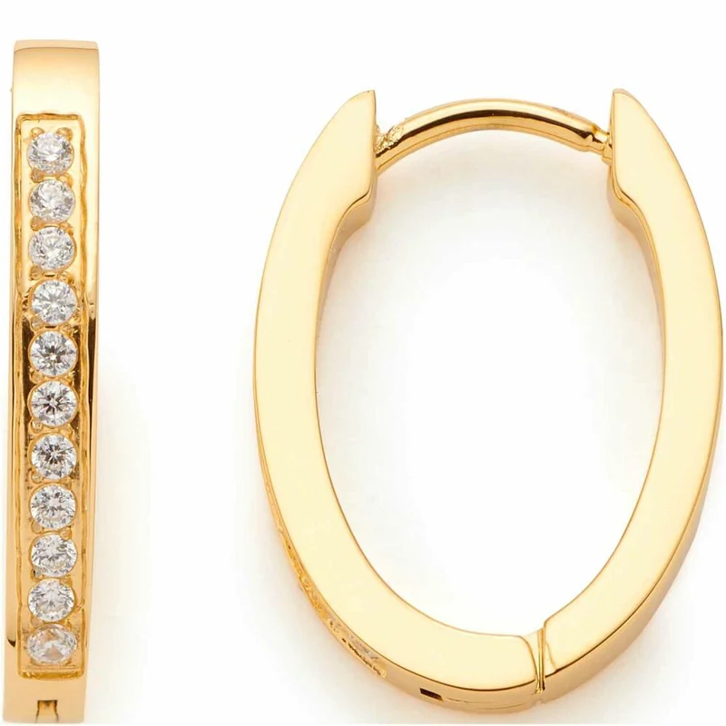 Leonardo Jewels Kreole Gold Glitz Ronia Beautys, 2er Set, Ohrring, Ohrschmuck Schmuck, Edelstahl IP Gold, Zirkonia, 023246