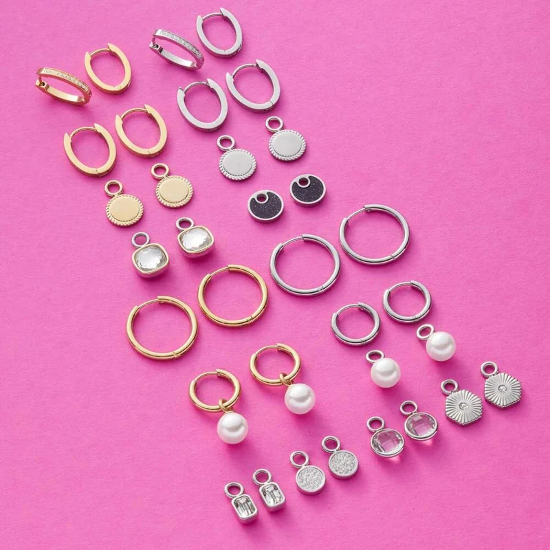 Leonardo Jewels Anhänger Luisa Beautys, 2er Set, Anhänger für Kreolen, Schmuck, Edelstahl, Silber, 023248