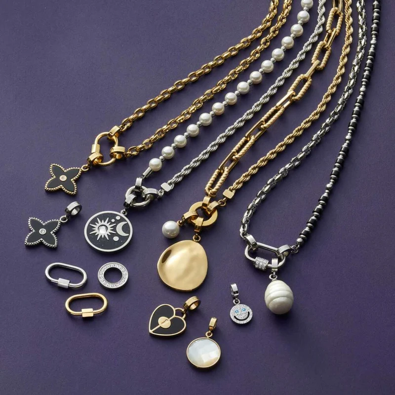 Leonardo Jewels Halskette 50 Gold Romea Clip & Mix, Kette, Schmuck, Edelstahlkette, Edelstahl IP Gold, 023273