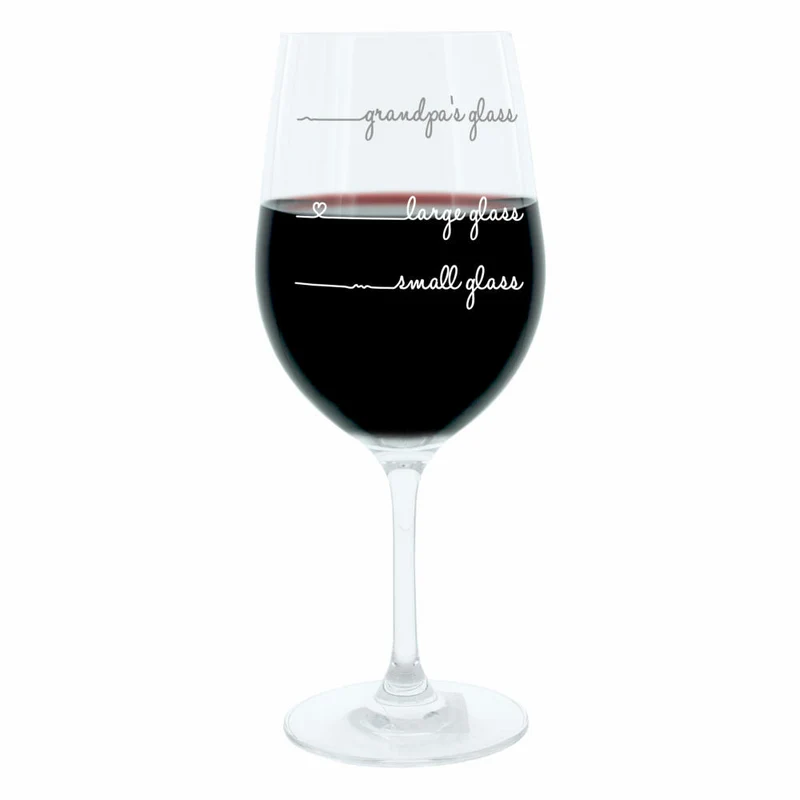 Leonardo Weinglas XL, Grandmas und Grandpas Glass Handwriting, 2er Set, Geschenk Stimmungsglas mit lustiger Gravur, Mood Wein Glas, 610ml