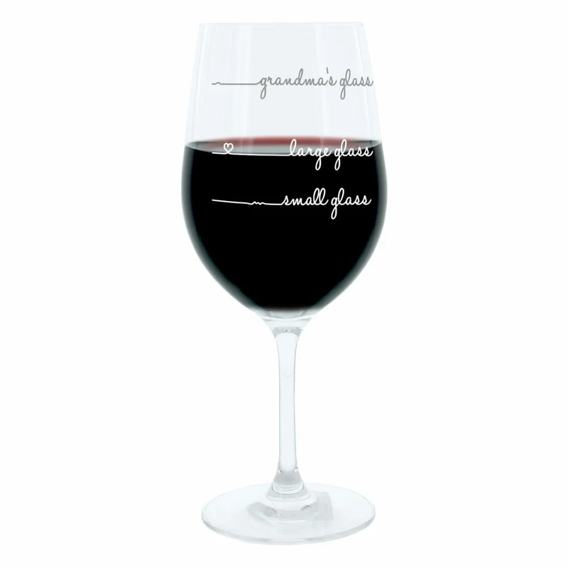 Leonardo Weinglas XL, Grandmas und Grandpas Glass Handwriting, 2er Set, Geschenk Stimmungsglas mit lustiger Gravur, Mood Wein Glas, 610ml