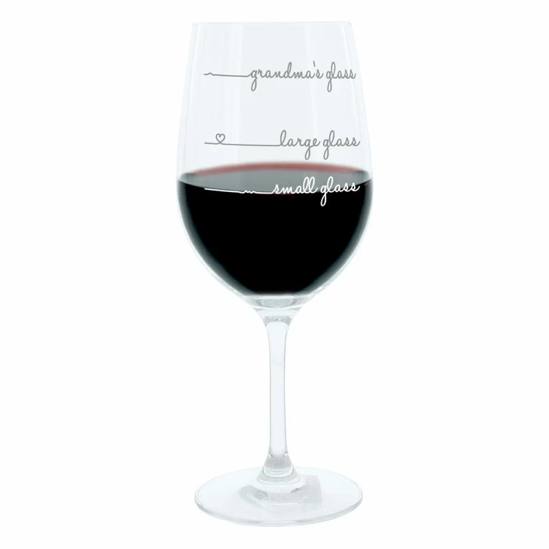 Leonardo Weinglas XL, Grandmas und Grandpas Glass Handwriting, 2er Set, Geschenk Stimmungsglas mit lustiger Gravur, Mood Wein Glas, 610ml
