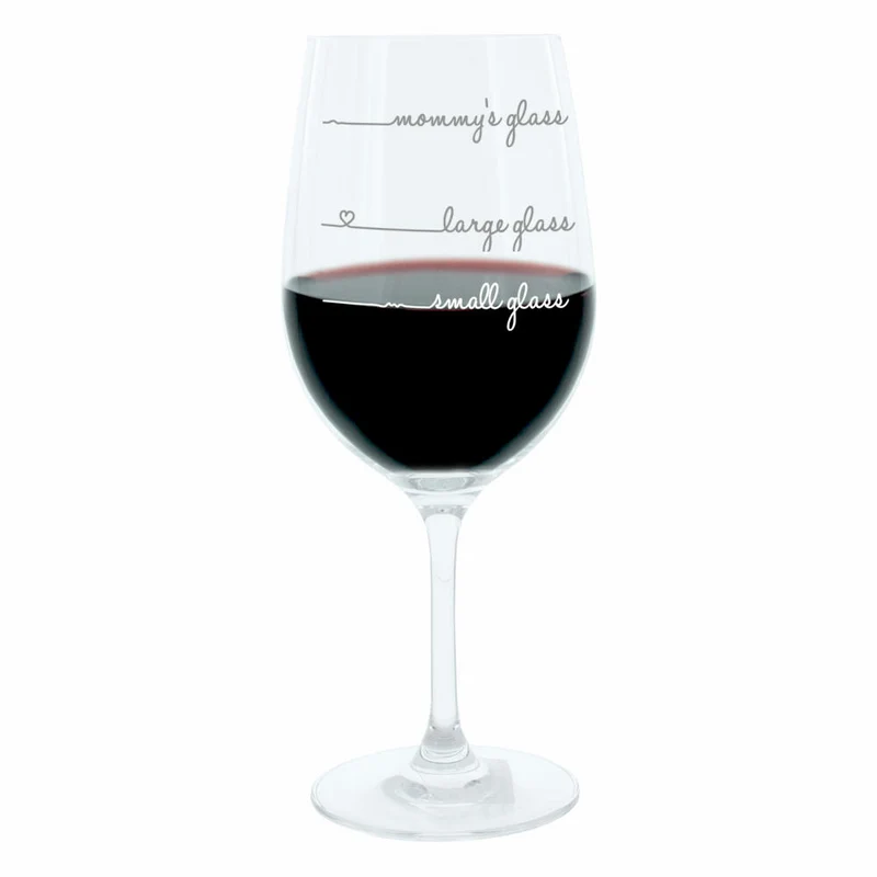 Leonardo Weinglas XL, Mommys Glass Handwriting, Mum, Mama, Geschenk Stimmungsglas mit lustiger Gravur, Mood Wein Glas, 610ml