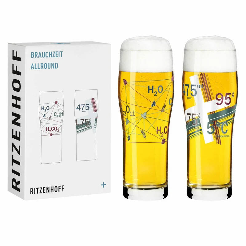 Ritzenhoff Allround-Glas 2er-Set Brauchzeit 002, Weis Communications, Kristallglas, 630 ml, 3781002
