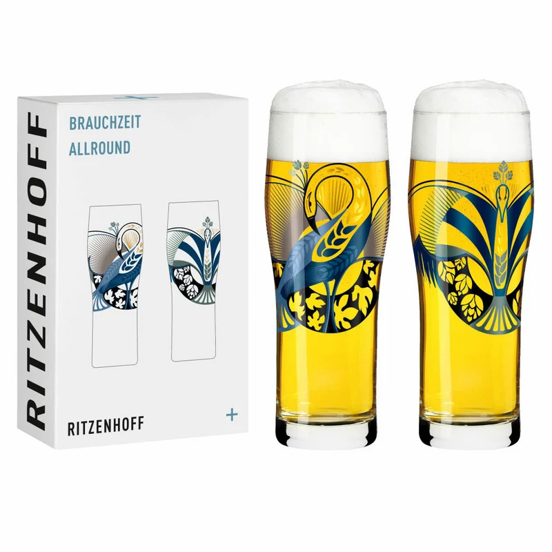 Ritzenhoff Allround-Glas 2er-Set Brauchzeit 004, Petra Mohr, Kristallglas, 630 ml, 3781004