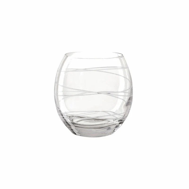 montana Trinkglas :circle, Becher gestreift, Kalk-Natron-Glas, Weiß, 390 ml, 027496
