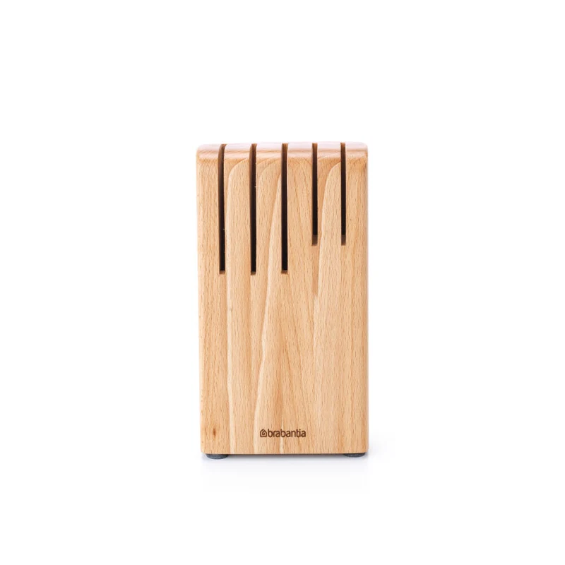Brabantia Messerblock Profile, Messerhalter, Messerständer, Küchenmesserblock, Holz, Matt Steel, 260469