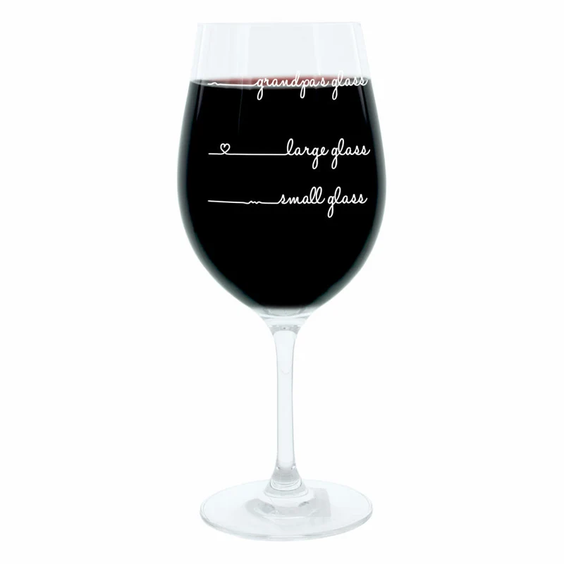 Leonardo Weinglas XL, Grandpas Glass Handwriting, Geschenk Stimmungsglas mit lustiger Gravur, Mood Wein Glas, 610ml