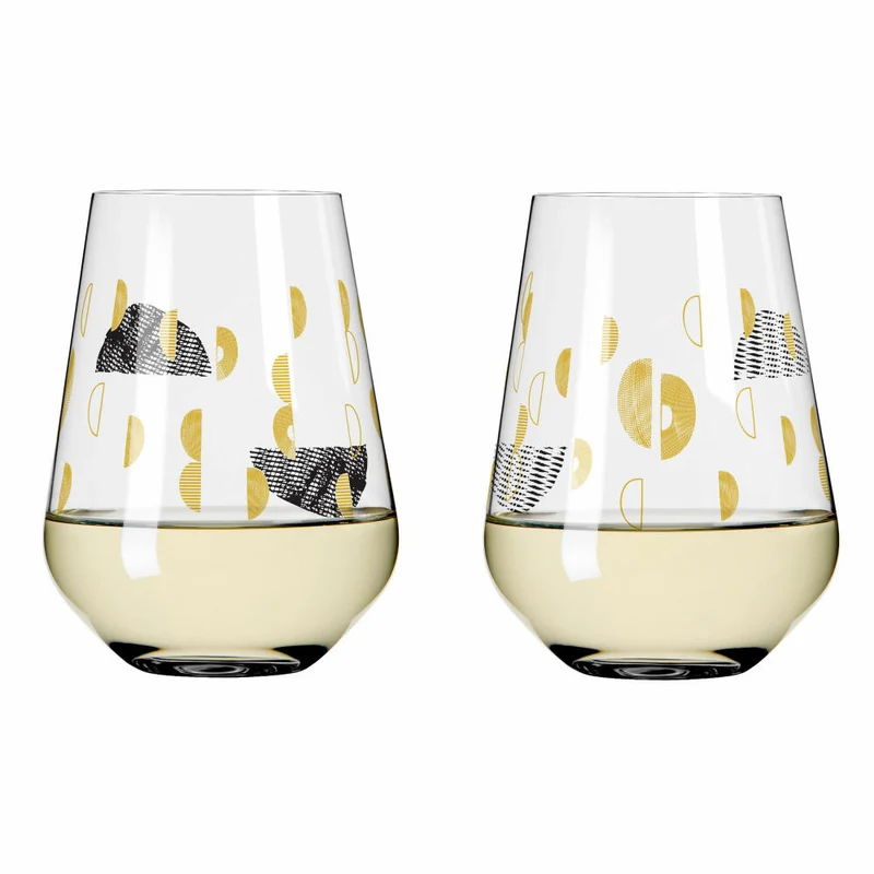 Ritzenhoff Wasserglas 2er-Set Sagengold 002, Maike Schönebeck, Kristallglas, 540 ml, 3421002