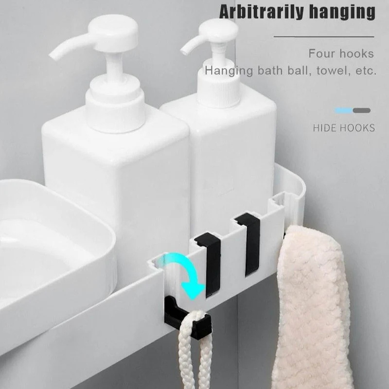 Bathroom Rotating Adjustable Shampoo Wall Shelf Organizer