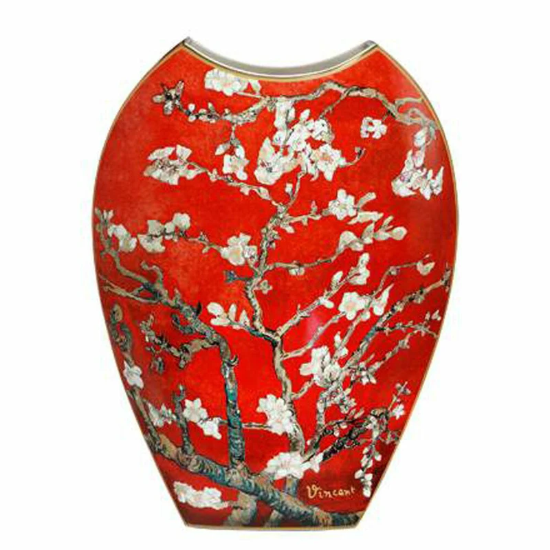 Goebel Vase Vincent van Gogh - Mandelbaum rot, Porzellan, Bunt, 45 cm, 67000711