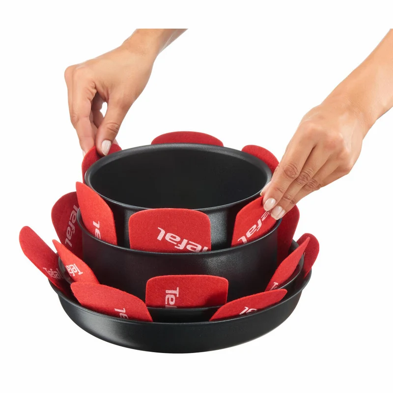 Tefal Ingenio Filzschoner, 4er Set, Topfschoner, Pfannenschoner, Wollfilz, 38 cm, K22030