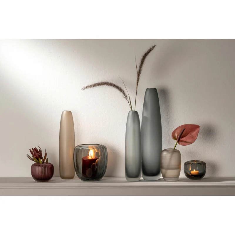 Leonardo Vase Bellagio, Blumenvase, Dekovase, Glas, Anthrazit, 9 cm, 036444