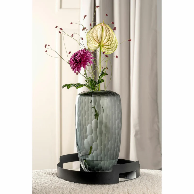 Leonardo Vase Bellagio, Blumenvase, Dekovase, Glas, Anthrazit, 36 cm, 036449